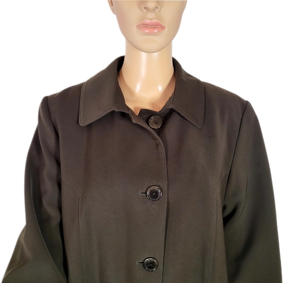 Manteaux Manteaux Womens Trench Coat - Olive, Size 12P - Picture 2 of 8